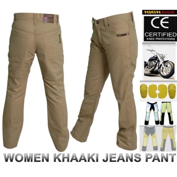 Women Motorbike Cotton Jeans Pants Reinforced with DuPont™ Kevlar® fiber